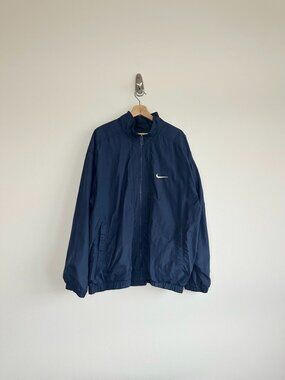 Nike Embroidered Navy Blue Full Zip Windbreaker Jacket  Size XL